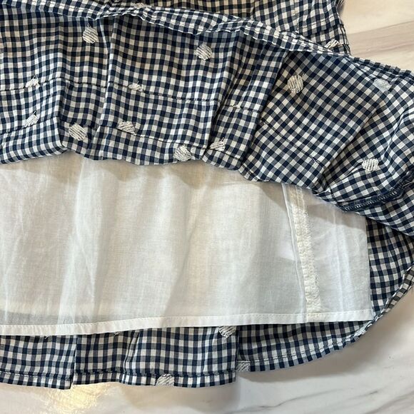 NWOT Madewell | Plus Embroidered Tiered Pull On Mini Skirt in Gingham Check - Picture 11 of 13
